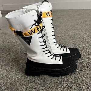 White and Black Women's Boots